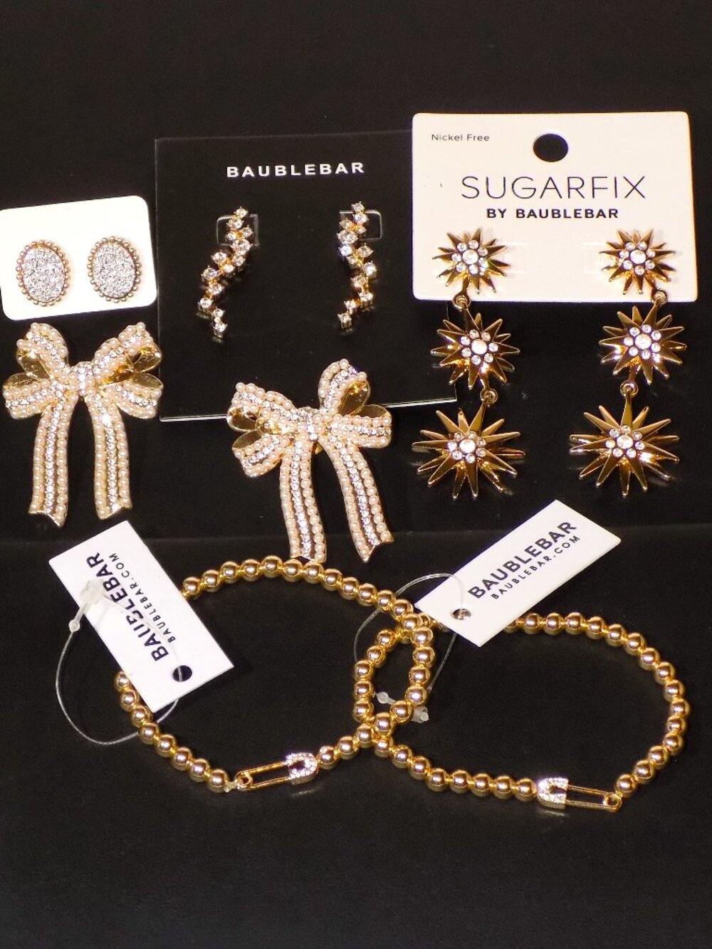 Lot of 6 Sugarfix Baublebar Earrings & Bracelets Bling Bundle